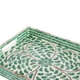 thumbnail image 5 of A & B Home Bohemian Rectangular Capiz Green Tray With Handles 48752, 5 of 6