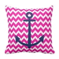 thumbnail image 1 of RYLABLUE Anchor Chevron Nautical Pink and Navy Pillowcase Cover 18x18 inch, 1 of 1