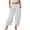 White, variant on DeHolifer Harem Pants for Women Cropped Lantern Capris Elastic Waist Loose Trousers Wide Leg Casual Yoga Hippie Pants Army Green M