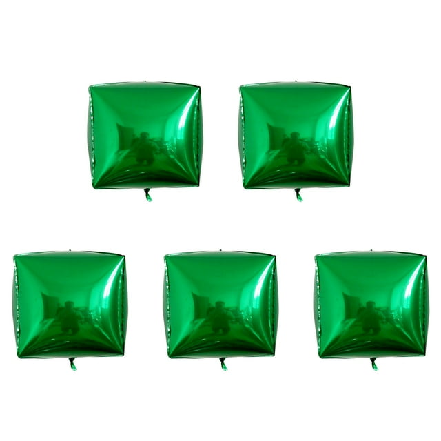 CSChome Balloon Inflatable 4D Cube Party Balloons – 5Pcs 24 Inch Bright Color Aluminum Film Festival Decoration