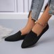 thumbnail image 4 of Zapatos Casuales de las Mujeres de Moda Respirables Zapatos de Trabajo de Toda la Temporada con Dedos Puntuados Suelas Planas Aberturas Poco Profundas Y Alta, 4 of 9