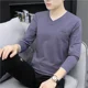 thumbnail image 3 of Camiseta lisa de corte entallado para hombre, sudaderas unicolor, cuello en V, jerseys para hombre, camisetas ajustadas de talla grande, ropa de calle Y2k, tendencias de moda 2024, 3 of 5