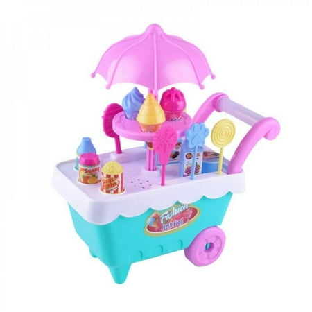

Brand Clearance 16PCS Kid Simulation Ice Cream Shop Dresser Cart Pretend Toy Role Play Set