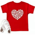 thumbnail image 1 of LUOGENLI T-Shirt pour Filles Filles Mode Décontractée Lettre Col Rond T-Shirt à Manches Courtes Haut Longues Chemises pour Filles Tendance Été Rouge 4-5 Ans, 1 of 3