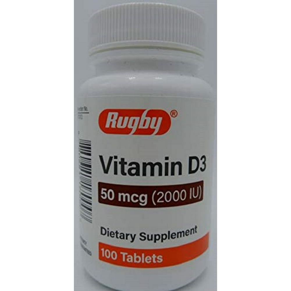 Rugby Vitamin D3 50mcg (2000IU) 100 Tablets [PACK OF 1]