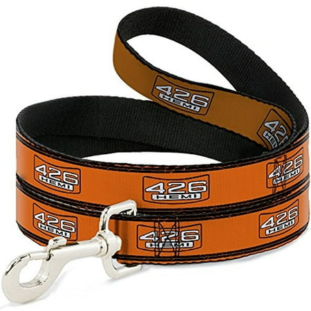 - Dog Leash - 6-FEET - 426 HEMI Badge Stripes Weathered Orange Black White 6' X 1.0