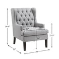 thumbnail image 3 of OakvillePark Velloria Textured Fabric Tufted Back Accent Chair, Gray, 3 of 12