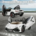 thumbnail image 5 of Farmdex 12v Licenced Lamborghini Ride on Car Toys with Remote Control, Electric Cars for Kids w/ 3 Speed, Swing-Up Scissor Door, LED Lights, Suspension, Bluetooth, Music, MP3, White, 5 of 8