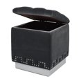 thumbnail image 1 of Jennifer Taylor Home Milly Accent Storage Cube Ottoman Steel Gray Velvet, 1 of 14