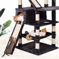 thumbnail image 3 of Cat Tree Cat Tower 70.1 in, Multi Level Cat Scratching Post with Condos, Ladders, Basket, Hammock & Plush Perches for Kittens, Large Cats, Smoky Gray, 3 of 8
