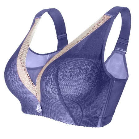 

AIYUQ.U Large Size Underwear Bra Thin Large Cup Bra Gathering Adjustable Side Closing Bra E~F Cup