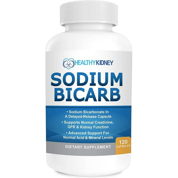 Kidney Restore Sodium Bicarb 650mg Capsules, Alkalizer, Neutralizing, Absorption, 120 Count
