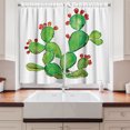 thumbnail image 2 of Ambesonne Cactus Kitchen Curtains, Ripe Prickly Pear Fruits, 55"x39", Green and Vermilion, 2 of 3