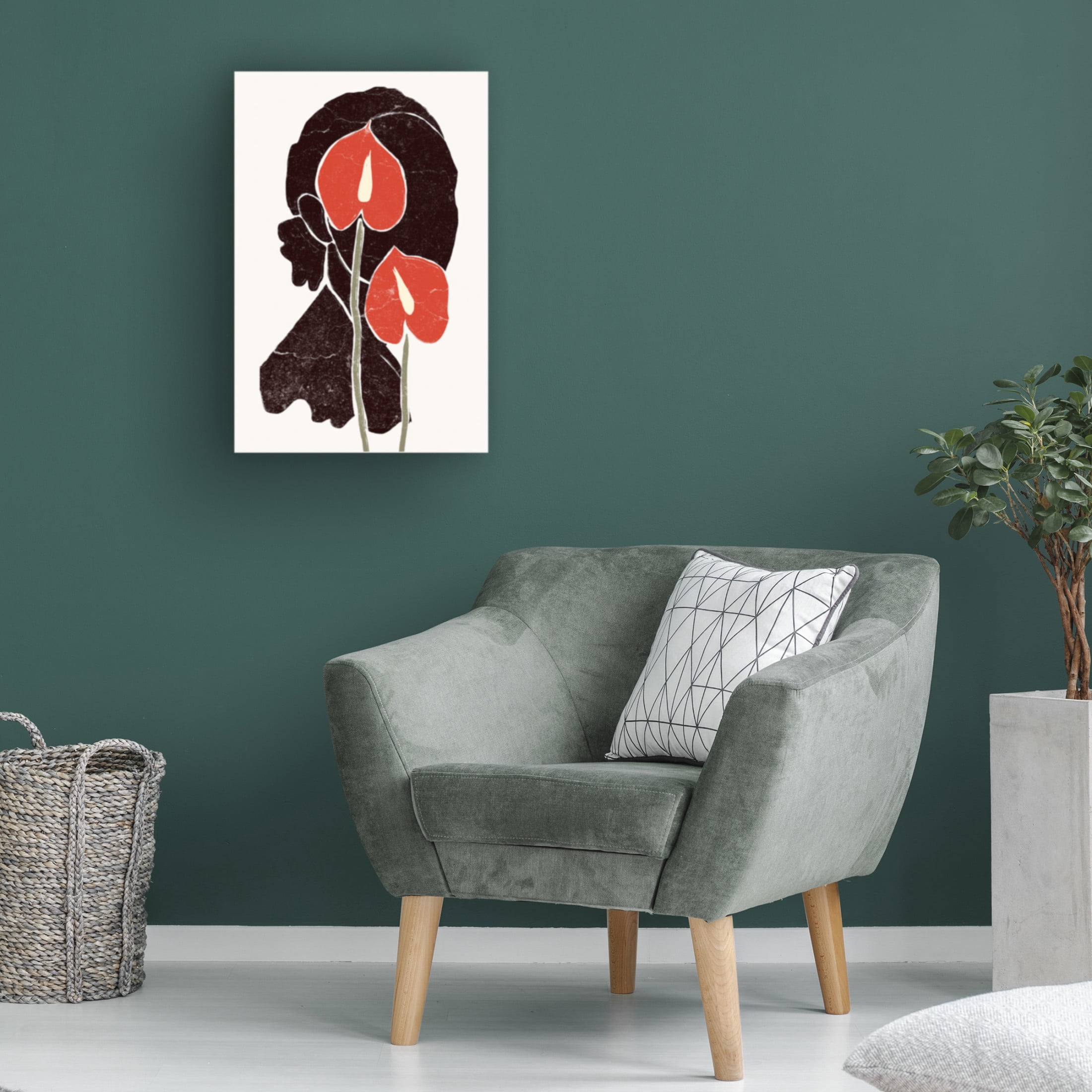 Canvas Wall Art - Yuyu Pont 'Anthurium' Wall Art for Living Room, Bedroom, or Office Décor by Trademark Fine Art - 30 x 47 Inches