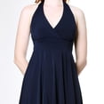 thumbnail image 4 of Evanese Women's Polyester Sexy Deep V Halter Neck A Line Cocktail Dress, 4 of 5