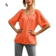thumbnail image 1 of Camiseta Mujer Manga Corta Botón Camiseta Mujer Verano Top Blusa, S, Naranja Sweethay AP001222-09, 1 of 7