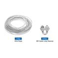 thumbnail image 3 of Uxcell 5/32 Clear Vinyl Coated Wire Rope 98ft Galvanized Steel with 6PCS M5 Loop Sleeves, 3 of 7