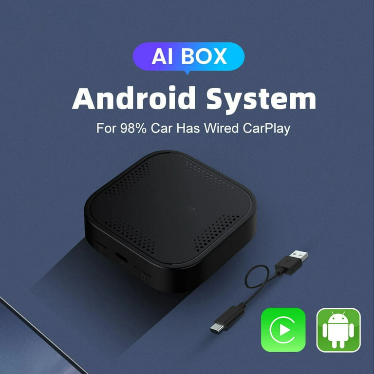 Wireless CarPlay AI Box Adapter,4+64G,8Core, Only Fit for Cars with  OEM/Factory Wired CarPlay,Wireless CarPlay&Android System,Built-in