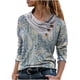 thumbnail image 2 of Pntutb moda mujer cuello en V invierno botón impresión manga larga suéter tops blusa Pntutb Pntutb-7363, 2 of 6