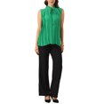 thumbnail image 2 of INSPIRE CHIC Summer Sleeveless Business Casual Tank Top for Women's Spring Work Tie Neckline Pleaed Blouse XS Green, 2 of 6
