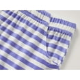 thumbnail image 6 of Beezizac Soft Modal Purple Striped Pajamas for Girls Jersey Shirt & Shorts Set Jammies Big Kid Size 8, 6 of 8