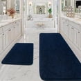 thumbnail image 2 of Bathroom Mat, Large Bath Mat 50x120cm Bath Mats for Bathroom, Non Slip Quick Drying Microfiber Absorbent Bathroom Rug, Navy Blue, 2 of 14