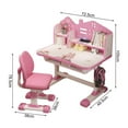 thumbnail image 4 of YNCE Study Desk with Chair for Kids 3-12, Height Adjustable Kids Functional Desk & Chair Set - Density Board Golden Distance Scientific Separation Child's School Study Writing Tables, 4 of 10