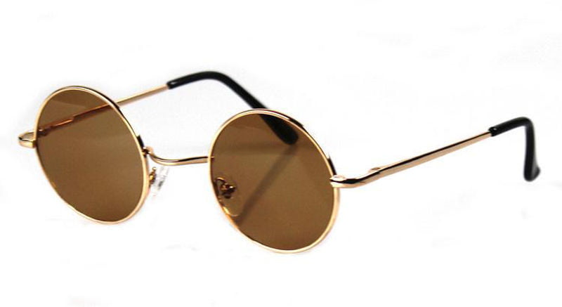 Men's Women VINTAGE RETRO 60's LENNON Style Clear Lens EYE GLASSES Gold Frame 