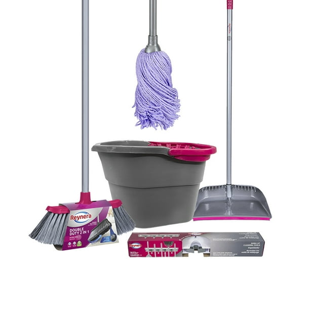 Kit de limpieza y organización Reynera con escoba trapeador recogedor Cubeta y Colgador