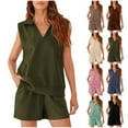 thumbnail image 1 of Weiqiqre Two Piece Sets for Women Short Sets Summer Lounge Sweatsuits Air Essentials Sleeveless Outfits Travel Tracksuit, 1 of 10