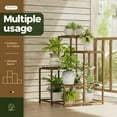thumbnail image 4 of Bamworld Plant Stands Indoor Outdoor Corner Shelf Plant Shelves Indoor Plant Holder for Living 4-Tier Corner Stands Room Outdoor Plant Rack Indoor Multiple Plants Patio Balcony Garden, 4 of 7