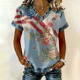 thumbnail image 2 of Trgacdwlo Waffle 250 Year American Anniversary 1776-2026 Flag Print Womens Tops Short Sleeve Independence Day Red White and Blue 4th of July Shirt for Women S, 2 of 4