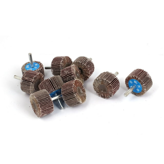10 piezas 80 grano 6 mm de diámetro montado en vástago disco de rueda de aletas de 40 mm herramienta de pulido y rectificado