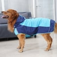 thumbnail image 3 of Chubasquero con capucha para perros, chaqueta impermeable portátil para mascotas, chubasquero para mascotas con tira reflectanteAzulNúmero siete, 3 of 5