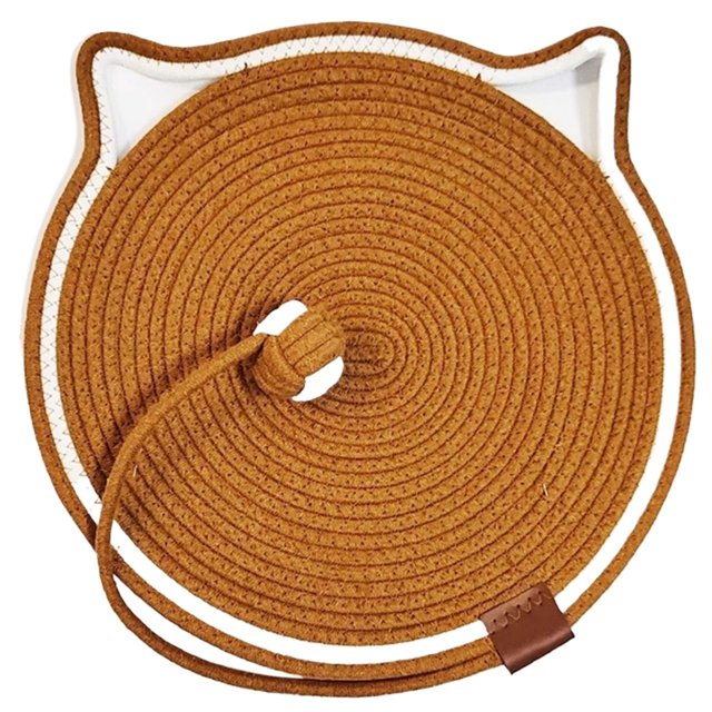 Alfombra rascadora redonda for gatos de 19 pulgadas, cuerda de algodón natural for sofá, alfombra, sofá