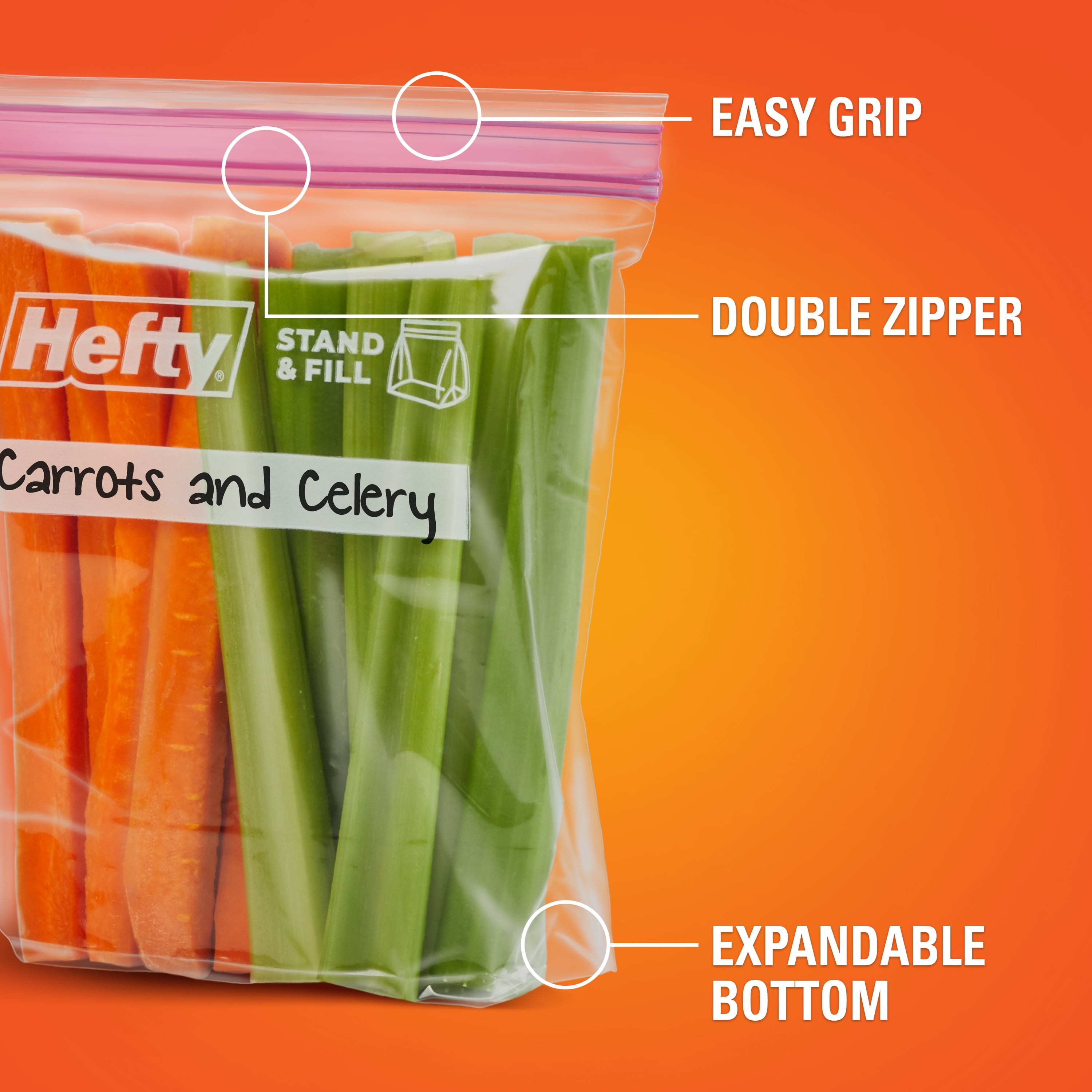 Hefty Basics Hefty Basics Double Zipper Quart Storage Bags 48 ct