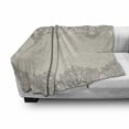 thumbnail image 3 of Taupe Soft Flannel Fleece Throw Blanket, Lace Like Framework Borders with Details Delicate Intricate Retro Dated Print, Cozy Plush for Indoor and Outdoor Use, 50" x 60", Taupe, by Ambesonne, 3 of 6
