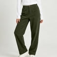 thumbnail image 4 of Diufon Corduroy Pants Women Elastic High Waist Straight Leg Pant Baggy Fall Winter Warm Trousers with Pockets, 4 of 8