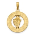 thumbnail image 4 of FB Jewels 14K Yellow Gold Virginia Beach On Round Frame with Enamel Conch Shell Center Pendant, 4 of 5
