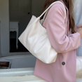 thumbnail image 4 of Bolsos de mano con cordón de moda de PU para mujer, bandolera de gran capacidad, bolso de mano para compras, bolsos de hombro sólidos impermeables para mujer, 4 of 5