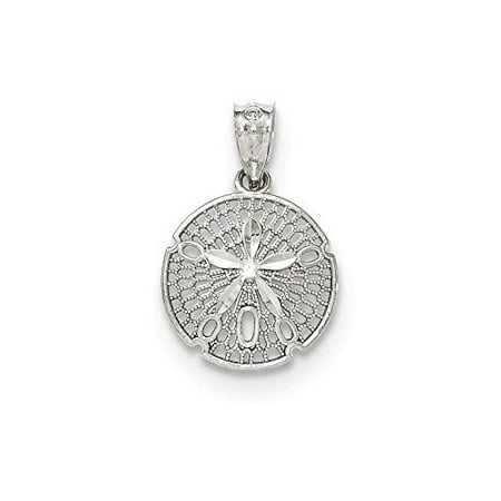 14K White Gold Filigree Sand Dollar Charm Pendant