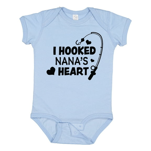 Inktastic I Hooked Nana's Heart with Fishing Rod Boys or Girls Baby Bodysuit