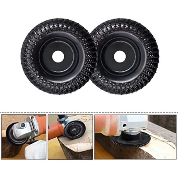 4 Inch Grinder Wheel Disc, Wood Shaping Wheel, Wood Grinding Shaping Disk for Angle Grinders with 5/8" Arbor 2pack