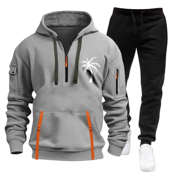 Mens Track Suits 2 Piece Set Pullover Hoodie and Sweatpants Casual Jogging Outfits for Men Fall Winter Outdoor Sports Workout Gym Running Comfortable with Pockets, S