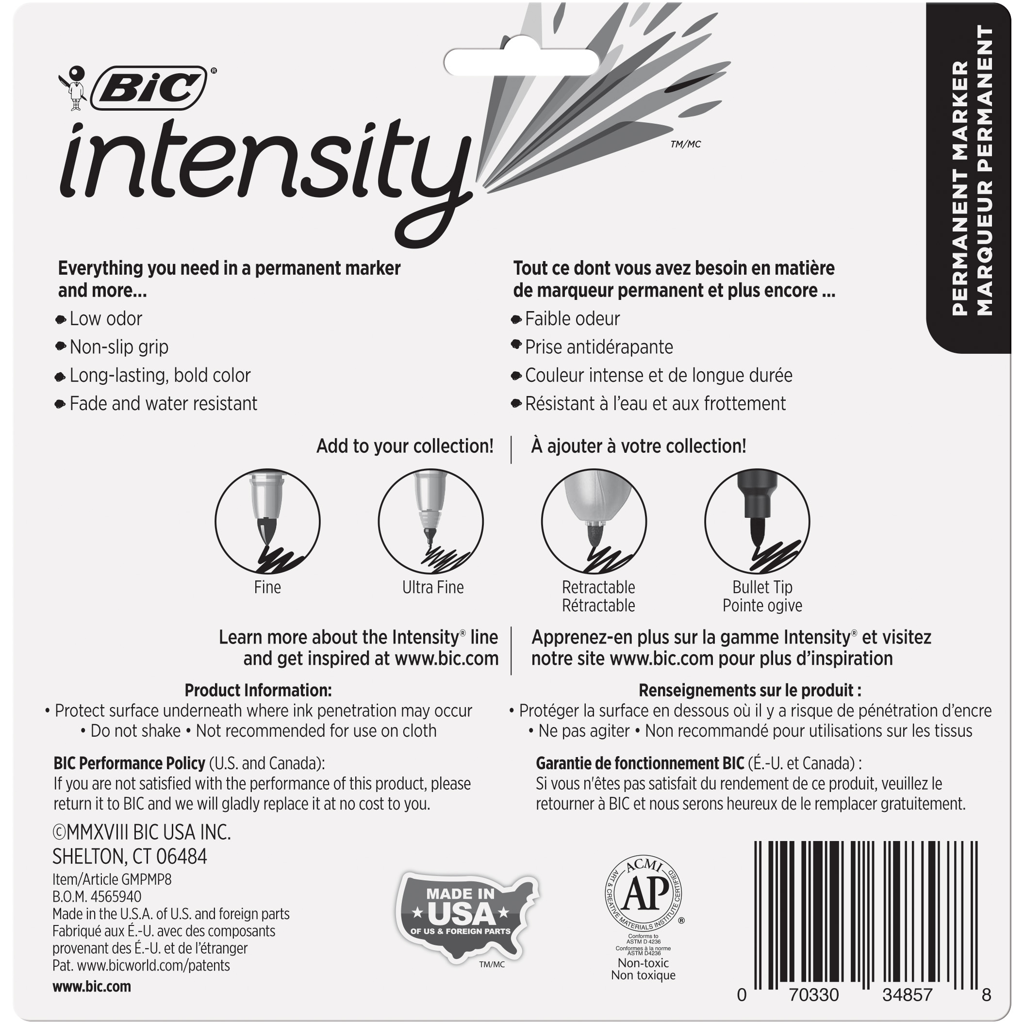 BIC Intensity Permanent Marker Bundle, Assorted Tips and Colors, 56-Count - image 4 of 12