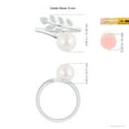 thumbnail image 5 of Angara Japanese Akoya Cultured Pearl Olive Leaf Wrap Ring in 14K White Gold for Women | June Birthstone Jewelry for Her, 5 of 8