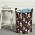 thumbnail image 6 of Fuzoiu Skull Daisy Print Circular Hamper,Laundry Basket with Handle,Collapsible Laundry,Dirty Clothes Storage Basket,for Bedroom Bathroom Dorm Living Room-Medium, 6 of 6