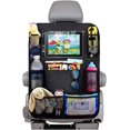 thumbnail image 1 of Organizador de coche para niños, color negro, 1 unidad para guardar accesorios en el interior del coche, soporte transparente para tableta con 10 bolsillos., 1 of 5