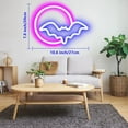 thumbnail image 3 of Letreros de neón, letreros de neón LED de luna y murciélago, letreros de neón montados en la pared, letreros de neón LED alimentados por USB / batería para decoración de paredes, dormitorios, regalos, 3 of 5