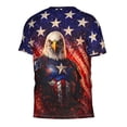 thumbnail image 2 of Omeoer Patriotic Eagle Graphic T-Shirt USA Flag American Hero 3D Print Short Sleeve Crewneck Tee for Men Women, 2 of 6
